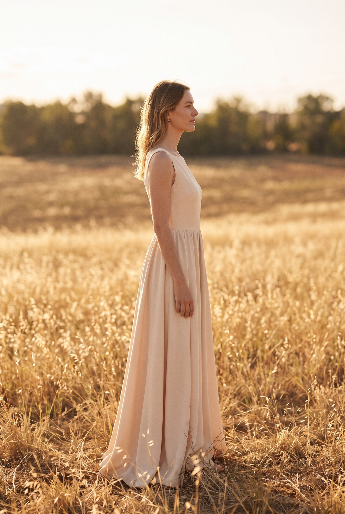 The Mabel Maxi in Champagne, side