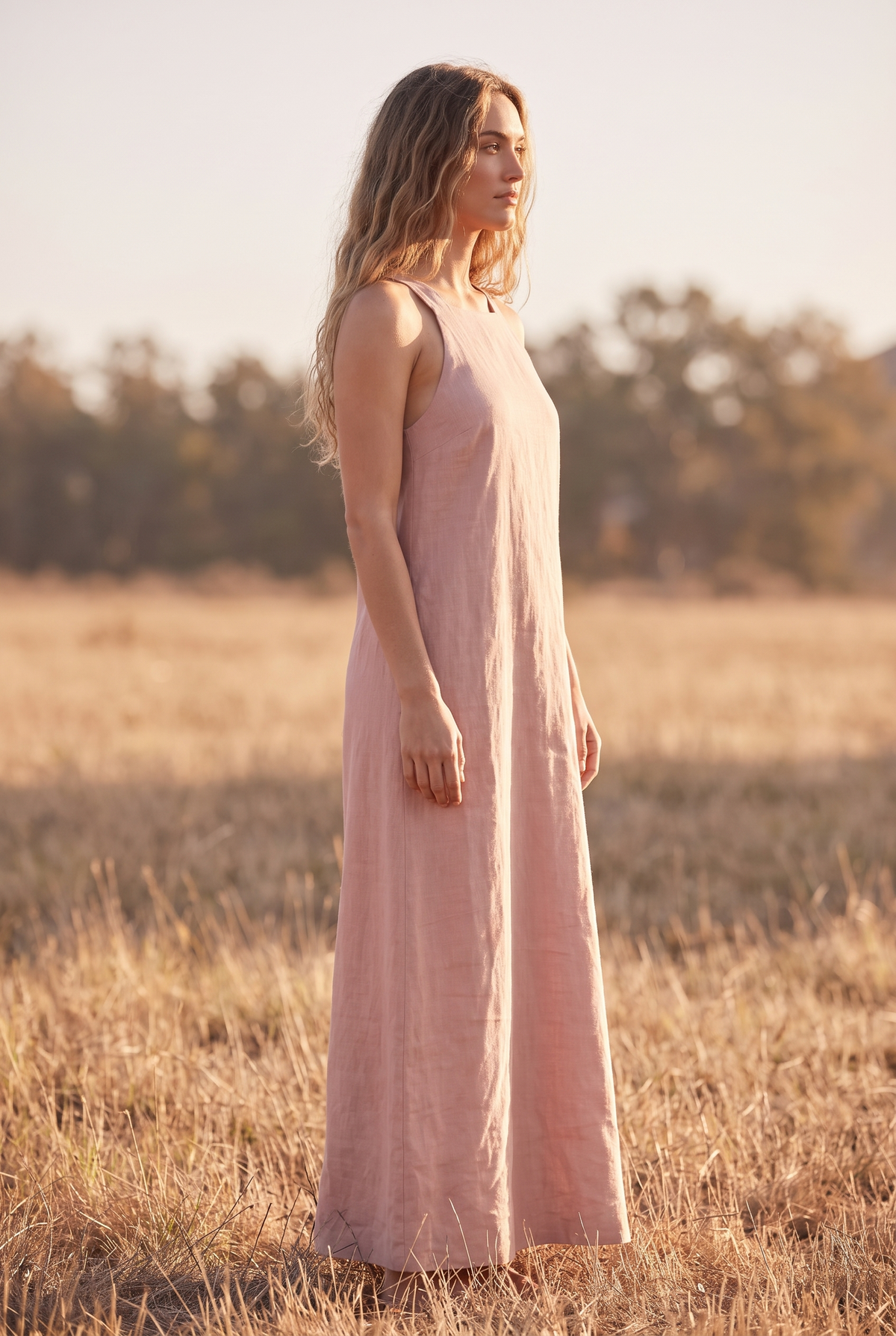 The Maren Maxi in Blush, side