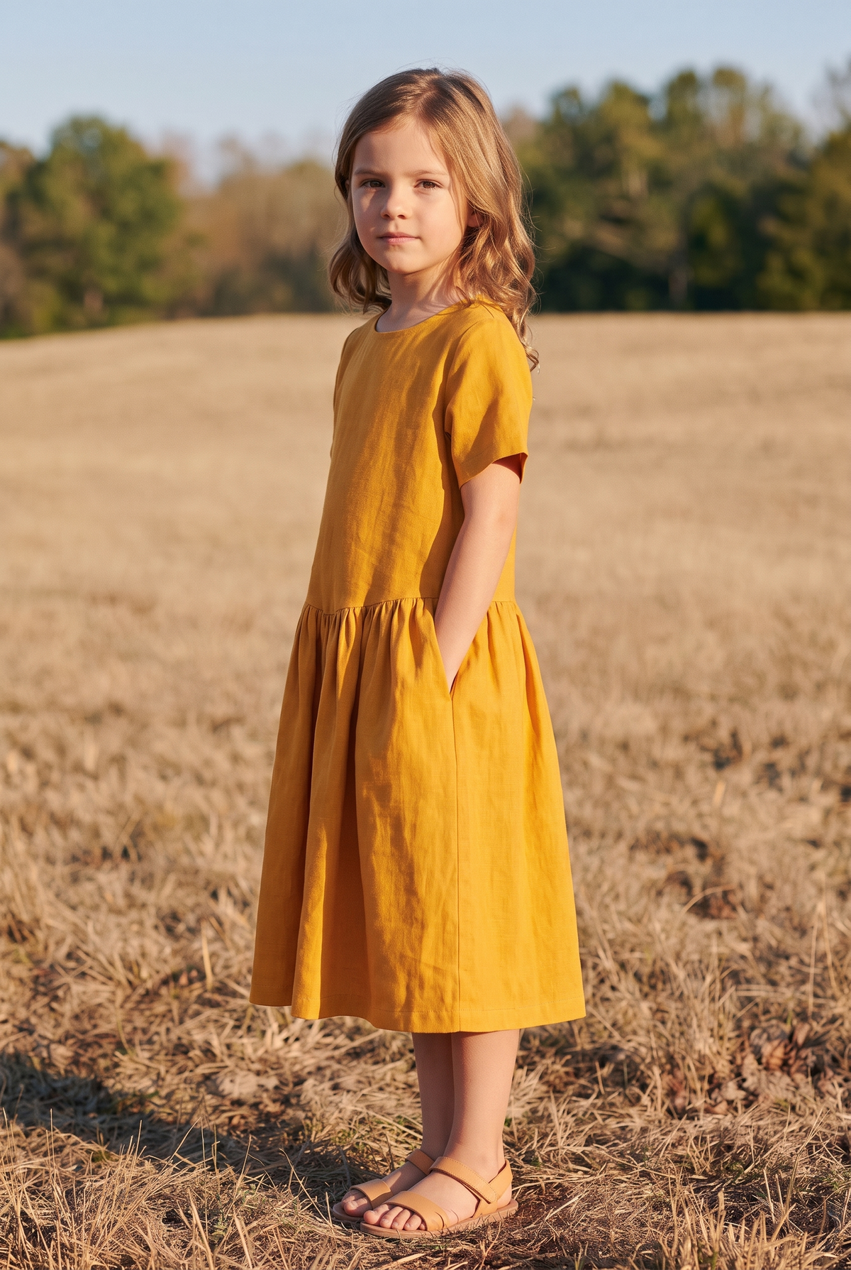 The Marigold Mini in Golden, three quarter view
