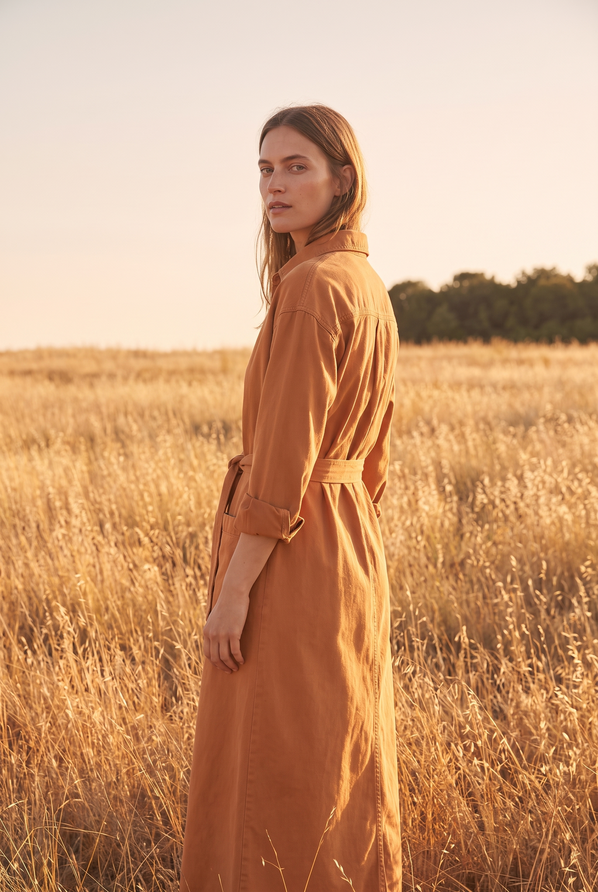 The Marlowe Maxi in Terracotta, over the shoulder