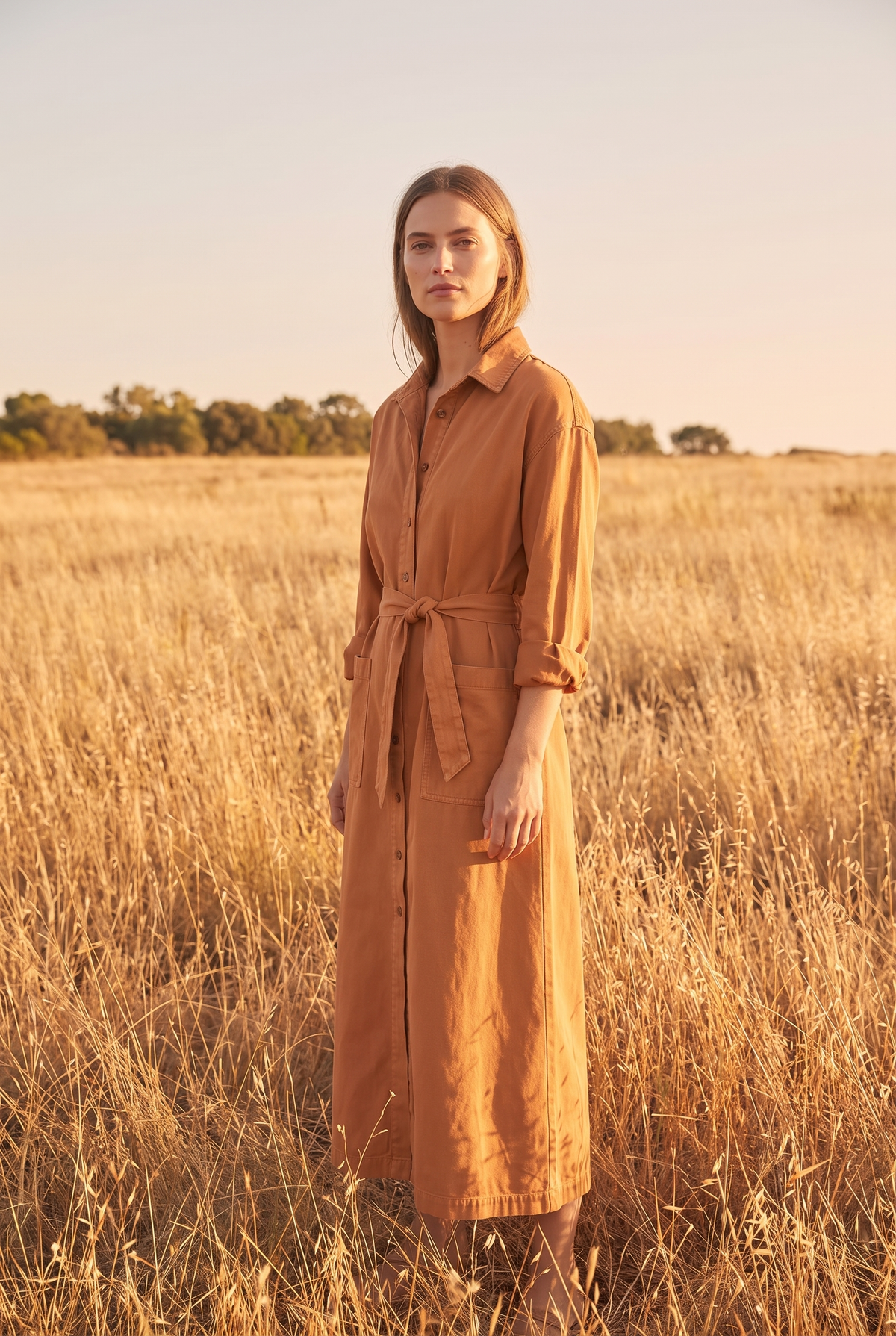 The Marlowe Maxi in Terracotta, three quarter view