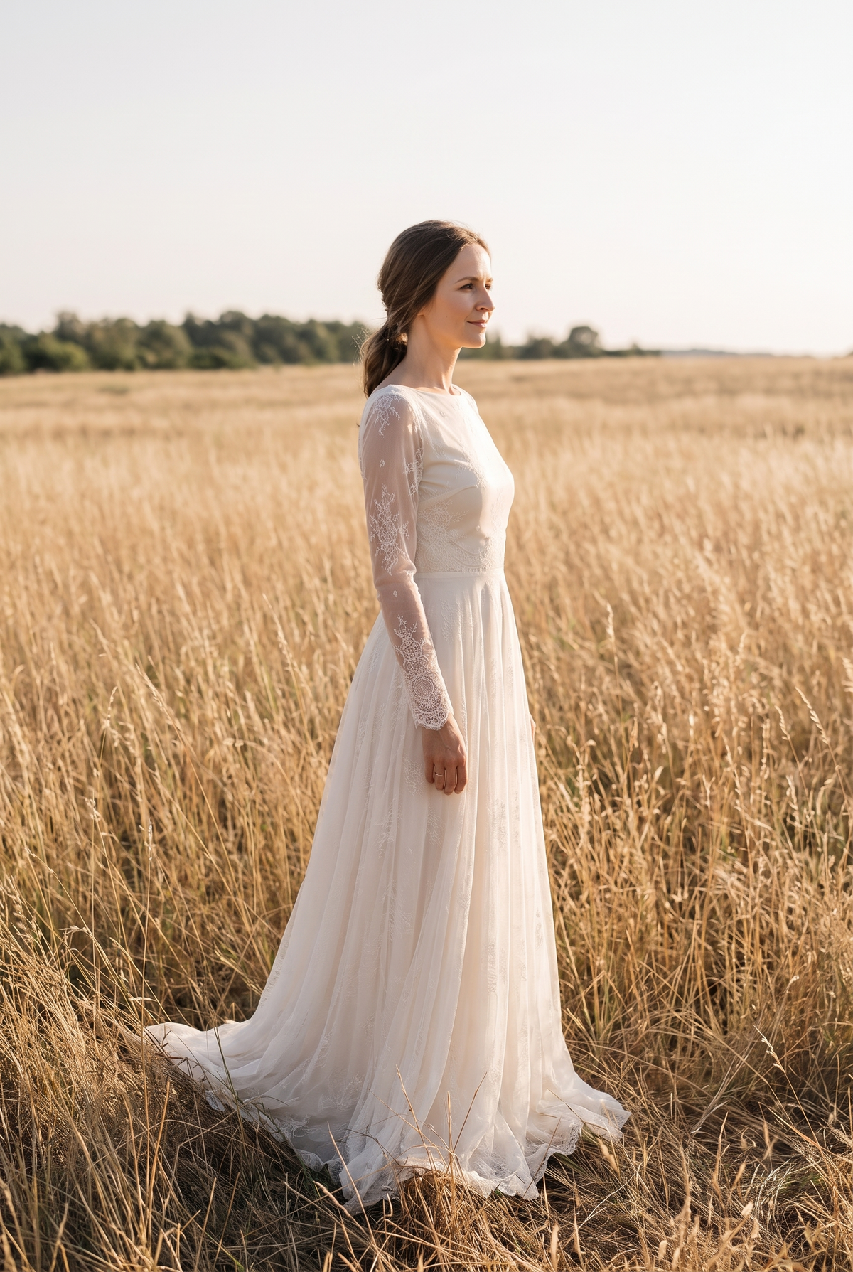 The Opal Maxi in Ivory, side