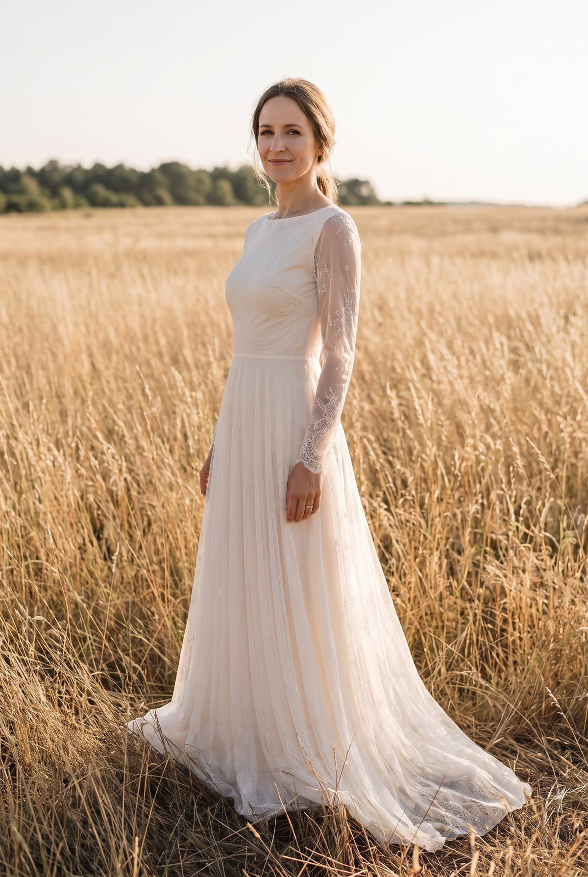 The Opal Maxi in Ivory, three quarter view