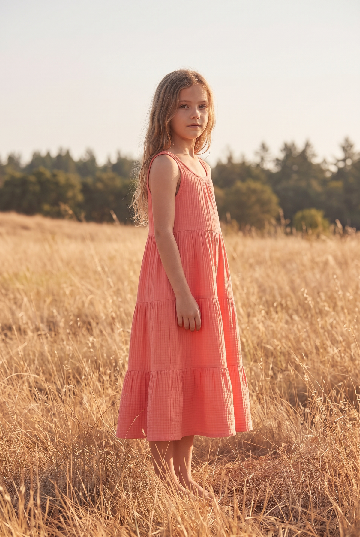 The Primrose Mini in Coral, three quarter view