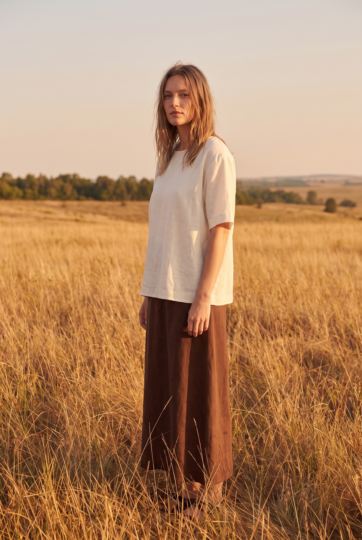 The Thistle Blouse in Ivory, three quarter view